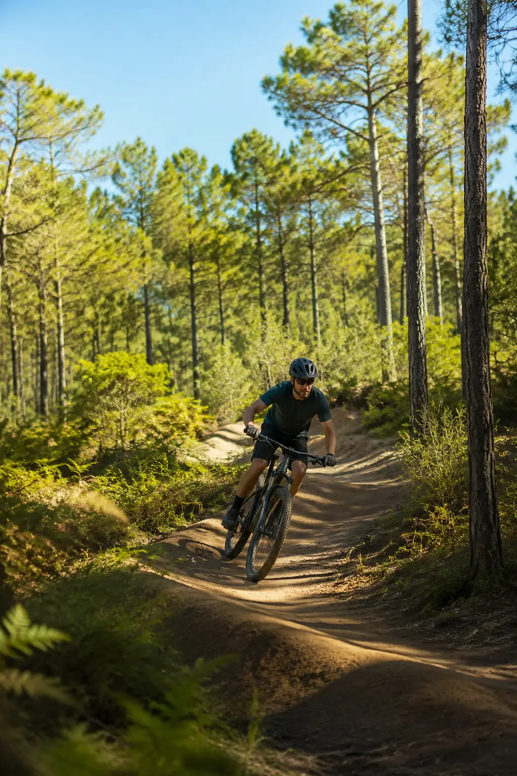 Vététiste sur le terrain VTT de La Teste-de-Buch